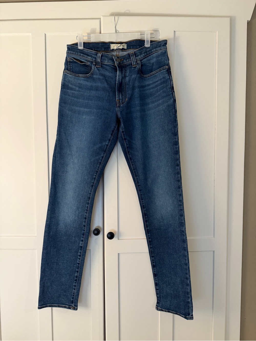 Madewell Men's Slim Straight Jeans in Dark Blue Wash